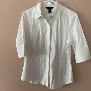 White House black market white button Down top